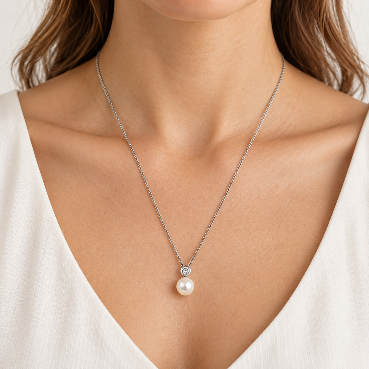 Collana Perla Elegante — indossato